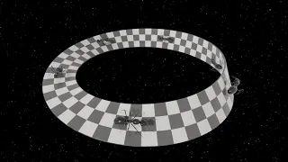 Endless. Animation of ants walking endlessly around a Möbius strip.