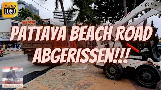 🔴 Pattaya Beach Road demolished! 👷🏗️ This construction project is a surprise - Thailand August 2021