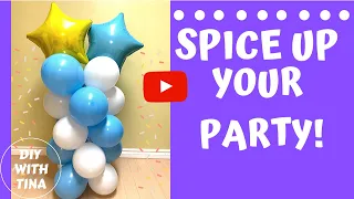 DIY SPIRAL BALLOON TOWER/COLUMN WITHOUT STAND (NO HELIUM) | Spiral balloon tower/column 2 colors.