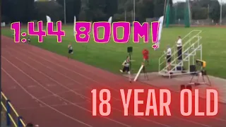 18 YEAR OLD RUNS 1:44.8 FOR 800M (FAST)