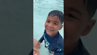 Mom catches dad taking son on a big water slide #shorts