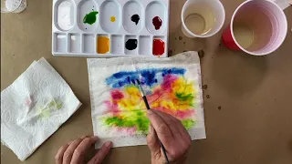 Time Lapse Art - Collage using a watercolor and salt painting