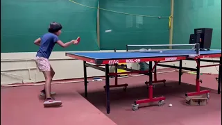 Training with long pips on backhand