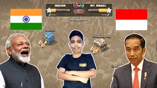 INDIA v/s INDONESIA WAR - COC LIVE || INDIAN CLASHER