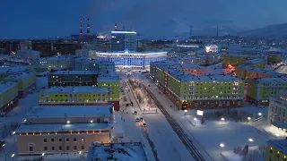 Вечерний Норильск с высоты - красивое видео⁠⁠