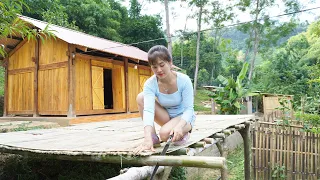 Chopping bamboo in the forest, making bamboo floors to dry bamboo shoots || My Bushcraft