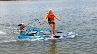 TESTE DO CAIAQUE MOTORIZADO NO MAR