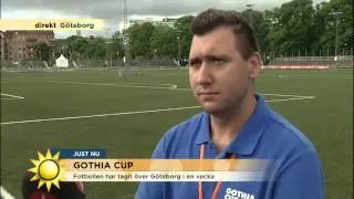 Direktrapport från fotbollsyran Gothia Cup i Göteborg - Nyhetsmorgon (TV4)