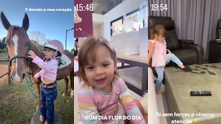 Virgínia Fonseca com as filhas Maria Alice e a Maria Flor.O papai Zé Felipe foi fazer Show