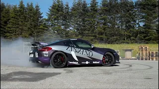 Drifting the Cayman GT4 Porsche w/ ARMYTRIX Cat-back Valvetronic Exhaust Sound by DC Workshop