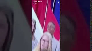 Creepy kid during national anthem