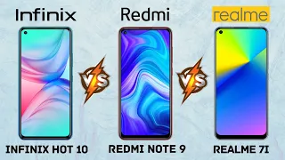 Infinix Hot 10 Vs Redmi Note 9 Vs Realme 7i Full Comparison