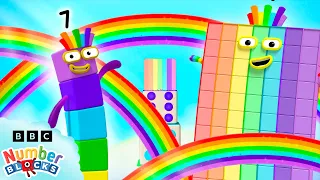 🌈 Colourful Rainbow Maths Adventure | 123 - Learn to Count with Fun!  | Numberblocks