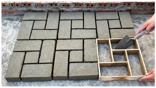 Unique garden cement brick mold design  - Made from pine wood