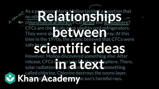 Relationships between scientific ideas in a text | Reading | Khan Academy