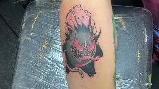 Watch Neo-Trad Pokemon Tattoo Come to Life!