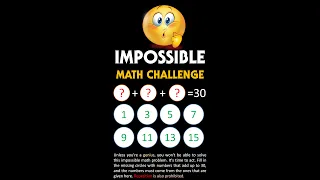 Impossible Math Challenge!!! Can you solve this tricky math problem?  (Math for Fun)