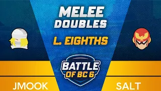 Jmook (Sheik) vs Salt (Captain Falcon) - Melee Singles Losers Top 8 - Battle of BC 6