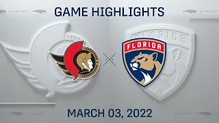 NHL Highlights | Senators vs. Panthers - Mar 3, 2022