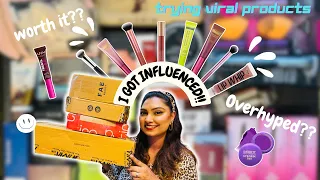 Trying *Viral Makeup Products*🔥| BEAUTY HAUL💄from Nykaa, Amazon, TIRA & more | Starting from Rs.65💥🤯