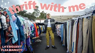 COME THRIFT WITH ME IN LA AT THE ROSE BOWL FLEA MARKET!! + try on summer thrift haul!