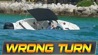 A DISASTER WAITING TO HAPPEN!! WRONG TURN at HAULOVER INLET | BOAT ZONE