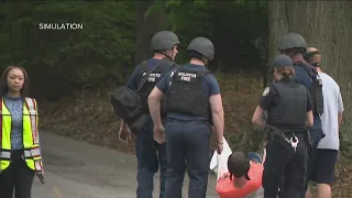 APD, Atlanta Fire perform active shooter training drill at Oakland Cemetery today