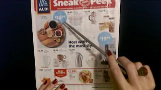 ASMR | Aldi Sneak Peek Sales Circulars Show & Tell w/Pointer (Whisper)