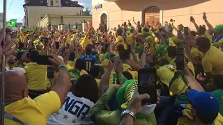 Torcida brasileira em Moscou, Rússia. Бразильские болельщики в Москве, Россия