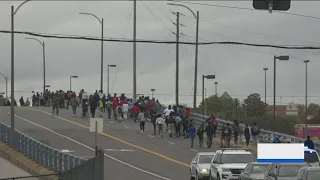 Roosevelt High School students heading back to class after morning-long protest