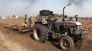 Eicher 557 tractor performed with 2 harrow in lakaria