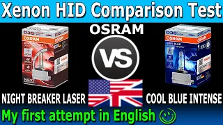 💡 XENON HID BULB COMPARISON TEST | Osram Night Breaker Laser vs Cool Blue Intense | ENGLISH Language