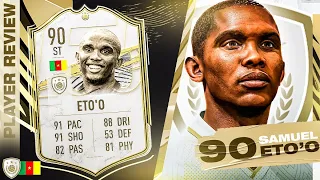 WHAT A PLAYER!! 90 MID ICON SAMUEL ETO'O PLAYER REVIEW! FIFA 21 Ultimate Team