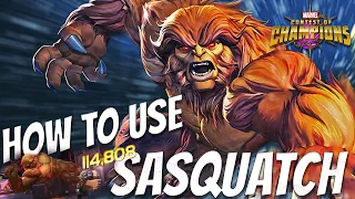 How To Use SASQUATCH Easily - Huge Damage | Abilities Breakdown | Marvel Contest Of Champions