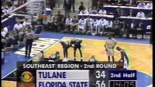 03/20/1993 NCAA SE Regional 2nd Round:  #11 Tulane Green Wave vs.  #3 Florida State Seminoles