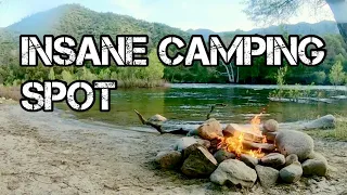 Trout fishing & free camping in the Sierra Nevada Mountains (Part 2) INSANE CAMPING SPOT!!!!