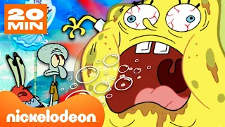 Bob Esponja | ¡Todas las veces en las que Bob Esponja ABSORBE AGUA y se expande! 🤯 | Nickelodeon