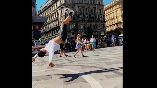 bboying in public || power move | flip in public