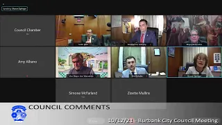 Burbank City Council Meeting - October 12, 2021