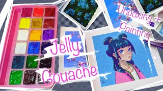 Unboxing Miya HIMI jelly Gouache | Trying Gouache for the first time | Paint with me