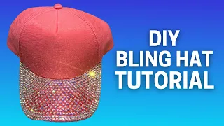 HOW TO BLING A HAT // DIY Rhinestone Baseball Cap Brim With E6000 Glue - Easy Craft for Beginners