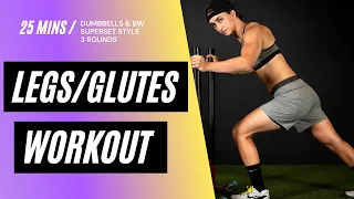 25 MIN LEGS & GLUTES WORKOUT - Dumbbells & Bodyweight only