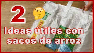 2 IDEAS ÚTILES CON SACOS O SAQUILLOS DE ARROZ / Manualidades con reciclaje / Crafts with rice sacks