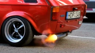 2 x Fiat 126 Launch Control 2 Step Battle - Big Flames and Loud - Drag Race 2016 By Race4you.lt