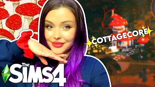 Can I Build a Cute COTTAGECORE Home out of a Mushroom in The Sims 4? // House Building Challenge