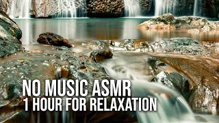 Calm sounds of waterfall no music asmr - 1 HOUR for relaxation and Deep sleep