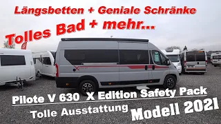 Wohnmobil Kastenwagen mal anders Pilote V 630 X Edition mit Längsbetten und tollem Bad!✌Roomtour