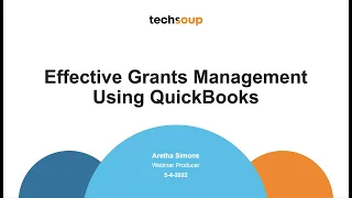 Effective Grants Managment Using QuickBooks