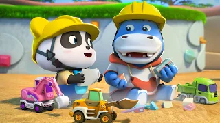 Excavator, Crane Truck, Loader | Construction Vehicles | Kids Songs | BabyBus - Cars World