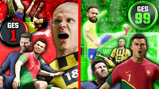 CR7, Messi, R9, Haaland und Neymar 1-99 Challenge 🚀 Der Film!